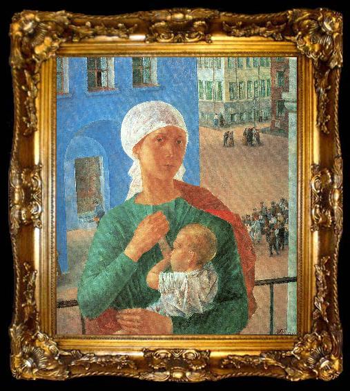framed  Petrov-Vodkin, Kozma The Year 1918 in Petrograd, ta009-2